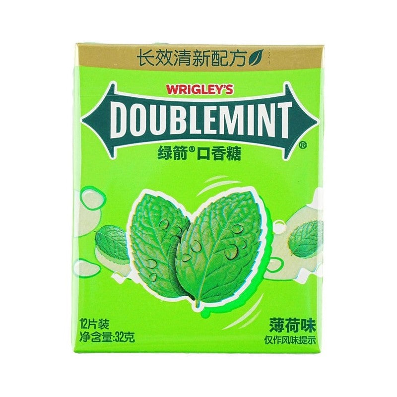 【自营】中国WRIGLEY’S DOUBLEMINT绿箭 薄荷口香糖 12片装 32g 口气清新接吻清嘴清凉口香糖零食