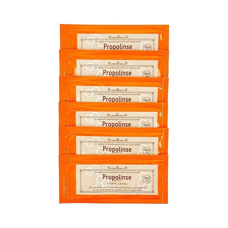 【自营】日本PROPOLINSE比那氏 蜂胶复合漱口水 便携装 6包入 72ml 清新口气去口臭除菌家用便携装