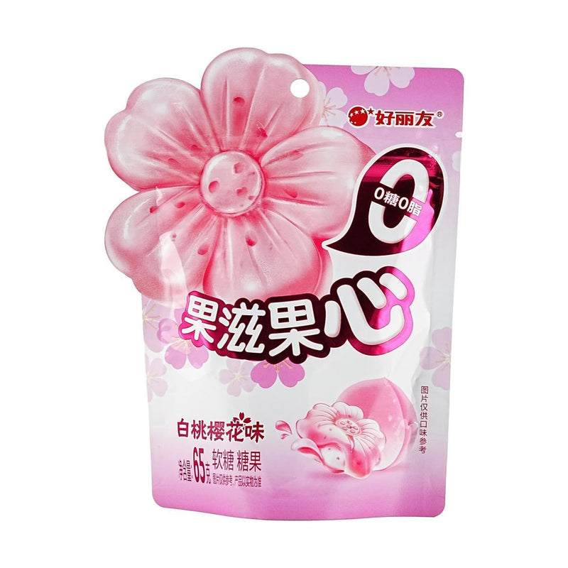 【自营】韩国ORION好丽友 果滋果心水果软糖 白桃樱花味 65g 可以剥皮的软糖 橡皮糖网红高颜值儿童小零食糖果小吃