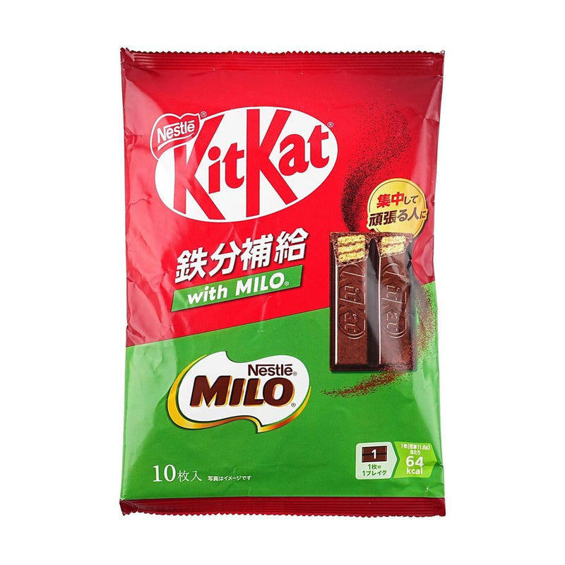 【自营】中国Nestle雀巢 KITKAT奇巧xMILO 巧克力威化饼干棒 10条装 铁分补给