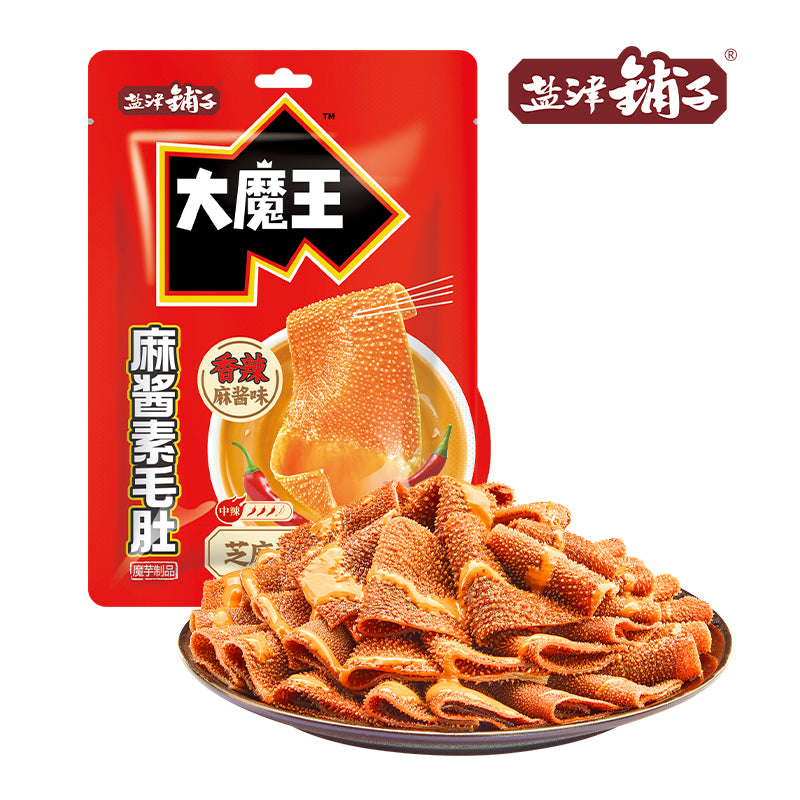 【自营】中国盐津铺子 大魔王魔芋素毛肚 香辣麻酱味 六必居麻酱 200g 魔芋小零食特色小吃休闲食品