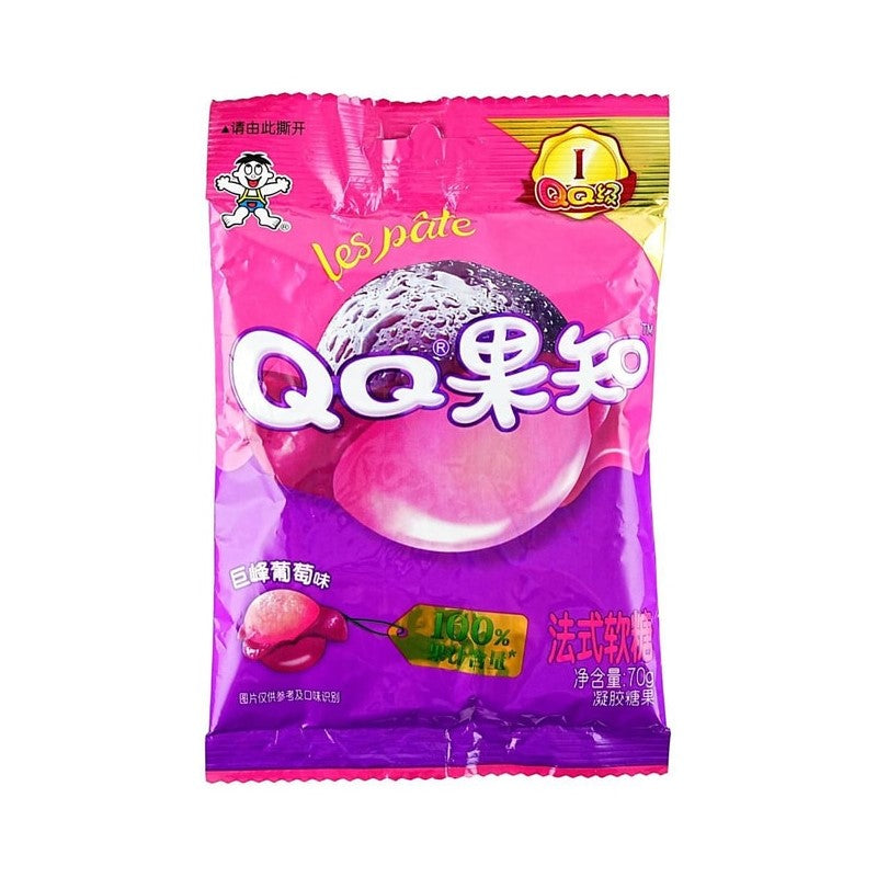 【自营】中国旺旺 QQ果知法式软糖 剥皮软糖 巨峰葡萄味 70g 橡皮糖网红高颜值儿童小零食糖果小吃