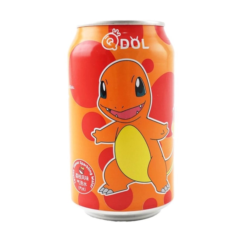 【自营】中国台湾QDOL 宝可梦系列气泡水 汽水饮料 荔枝味饮料 330ml 小火龙造型