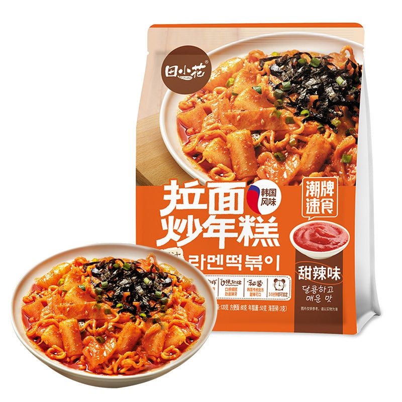 【自营】中国田小花 拉面炒年糕 甜辣味 253g 韩国风味炒年糕年糕酱海苔碎夜宵零食非油炸小吃
