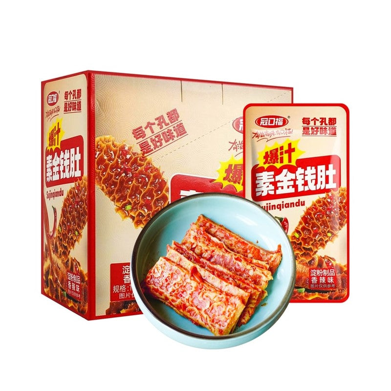 【自营】中国冠口福 爆汁素金钱肚 香辣味 1袋装 16g/小袋 魔芋爽素金钱肚毛肚素食休闲小吃零食