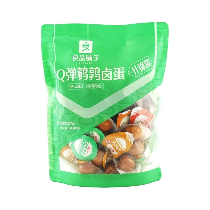 【自营】中国BESTORE良品铺子 Q弹鹌鹑蛋 卤蛋 什锦装 400g 一次尝遍4种口味 盐焗+卤香+五香+香辣 小包装卤蛋卤味 泡面美味搭档 即食网红卤味小吃休闲食品零食