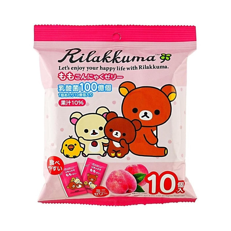 【自营】日本YOKOO x 轻松熊联名 蒟蒻果冻 桃子味 10枚装 150g 低卡0脂 富含乳酸菌&10%果汁