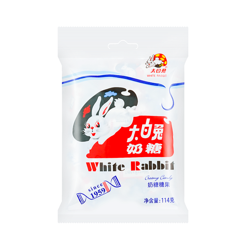 【自营】中国WHITE RABBIT大白兔 原味 114g/袋 儿童休闲糖果零食喜糖节日必备