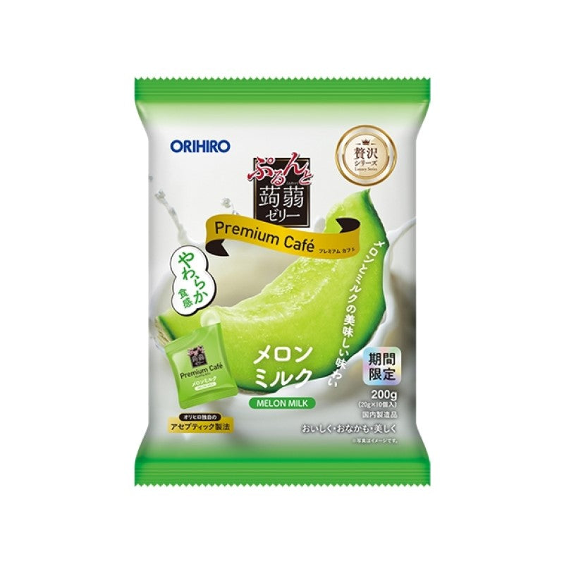 【自营】日本ORIHIRO立喜乐 蒟蒻果冻 哈密瓜牛奶味 200g 软糯Q弹 低卡0脂 期间限定 鸡蛋布丁 健康零食