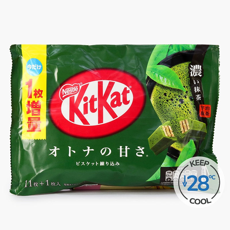 【自营】中国Nestle雀巢 KitKat巧克力涂层威化饼干 抹茶味 12条装