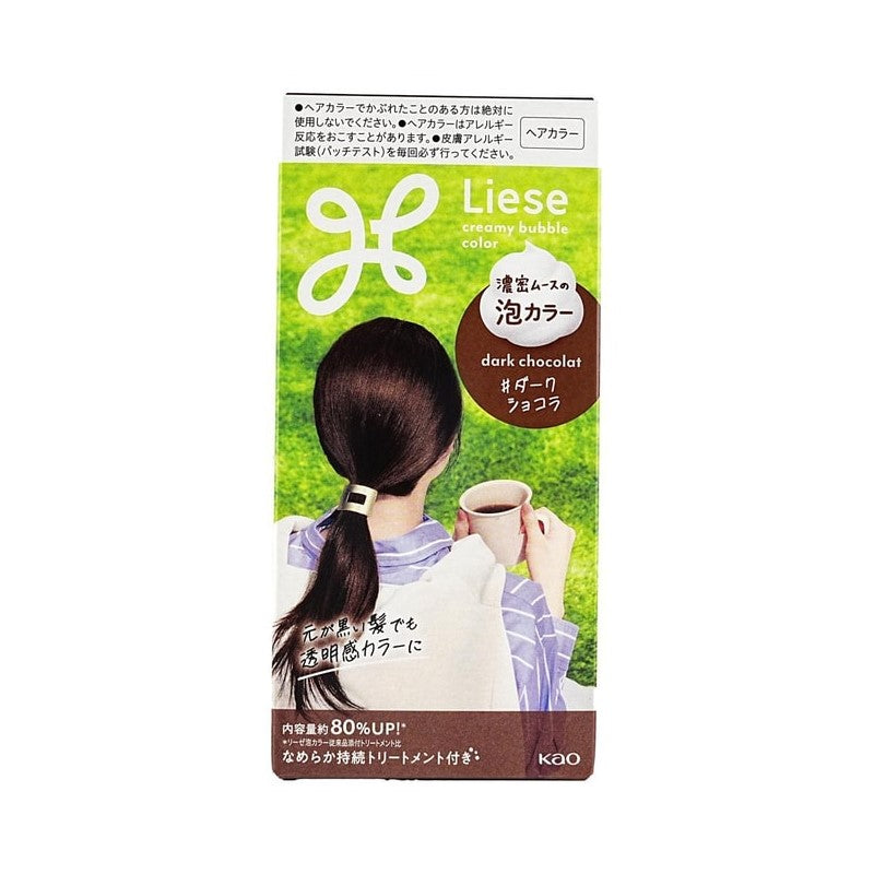 【自营】日本KAO花王 Liese 泡沫染发剂 巧克力深棕色 115ml 自己在家染 泡沫染植物染发膏