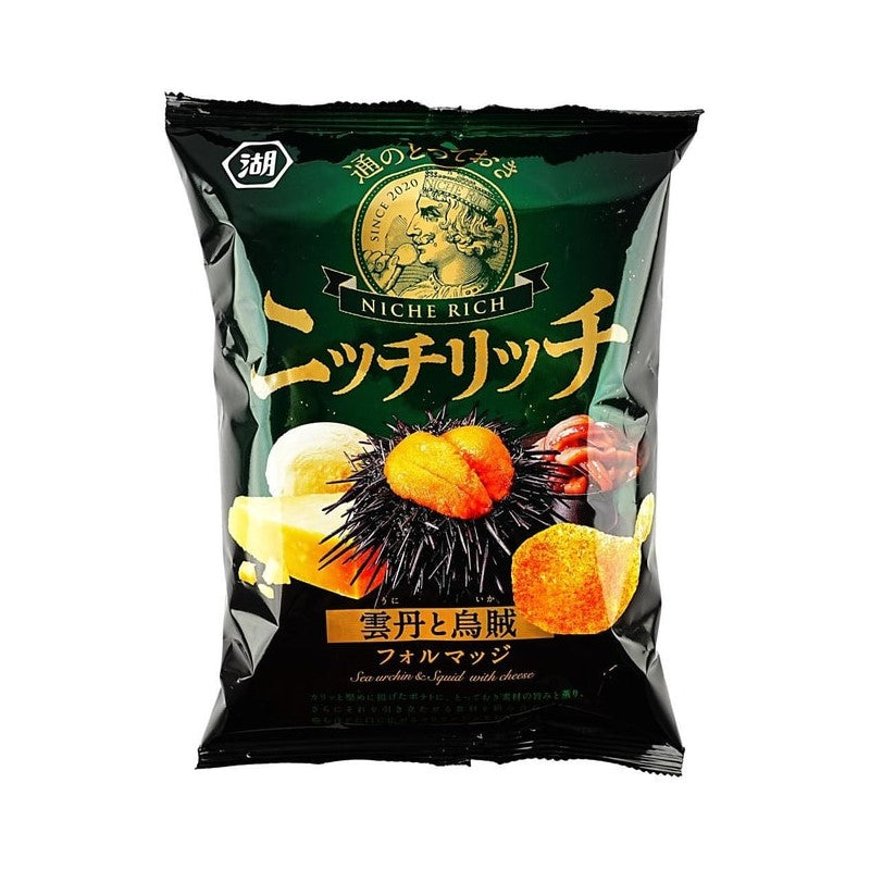 【自营】日本KOIKEYA湖池屋 NICHI RICH 薯片 海胆鱿鱼芝士味 77g 薯片香脆休闲零食