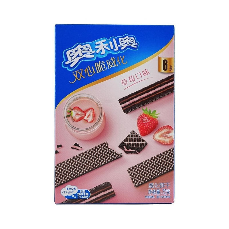 【自营】中国奥利奥 双心脆威化饼干 草莓口味 72g 威化夹心饼干休闲零食
