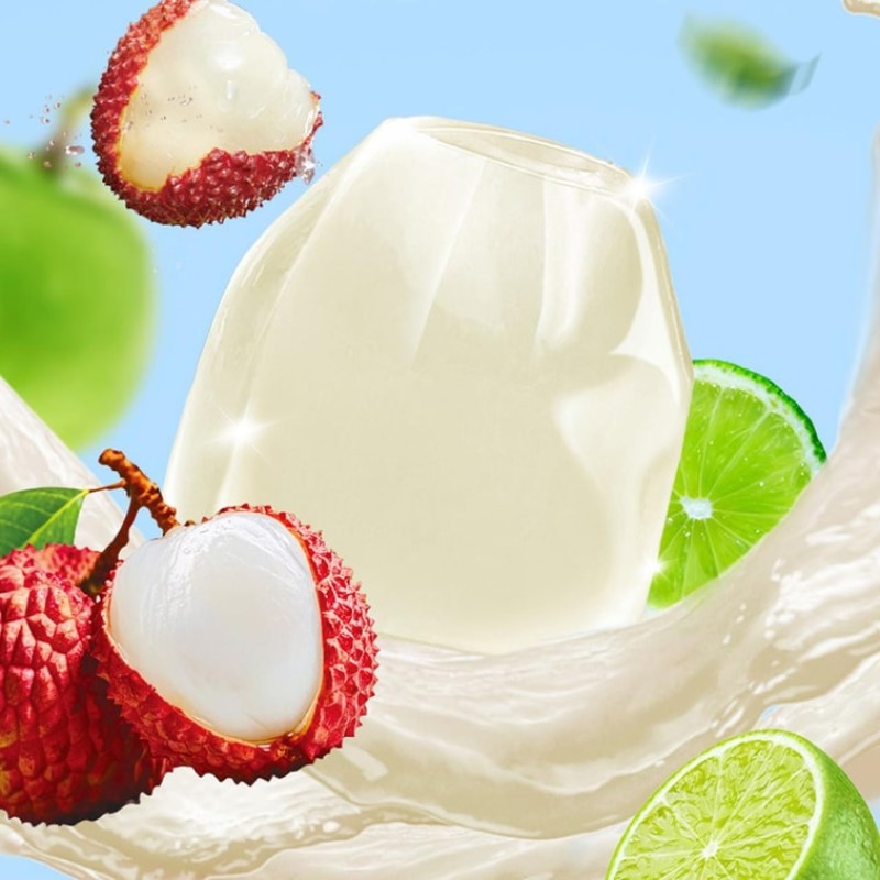 【自营】中国LIULIUMEI溜溜梅 荔枝海盐青柠梅冻 电解质果浆果冻 200g 酸甜爽口 清凉解腻 休闲健康零食布丁蒟蒻果冻