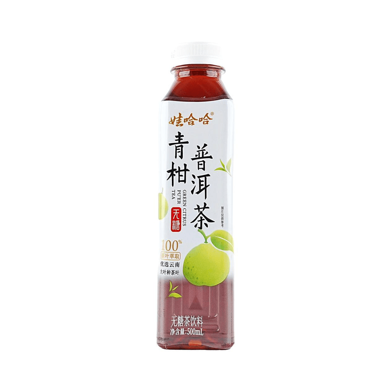 【自营】中国WAHAHA娃哈哈 无糖茶饮料 青柑普洱茶 500ml 即饮花果茶饮料 0糖0卡0脂茶饮料