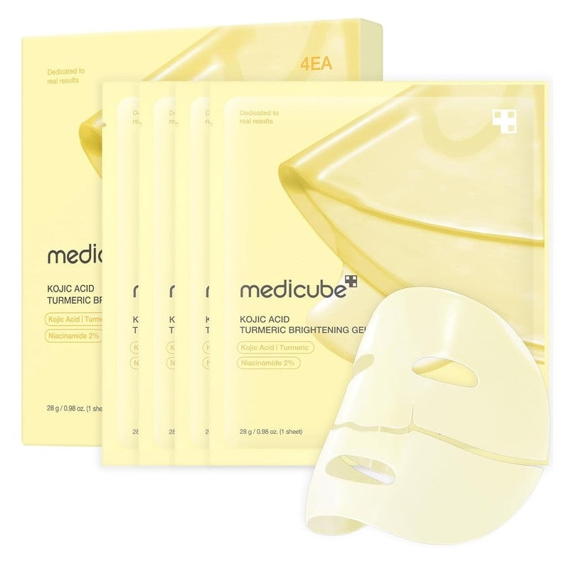 【自营】韩国MEDICUBE 曲酸姜黄亮白泽凝胶面膜 4片装 改善色素暗沉 美白去皱