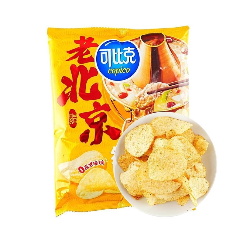 【自营】中国可比克 原切薯片 老北京麻酱味 56g 地域特色风味 0反式脂肪 休闲零食膨化食品