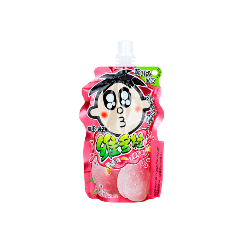 【自营】中国旺旺 维多粒果冻爽 粒粒桃味 150g 水果汁吸吸冻摇摇冻果肉果冻儿童零食