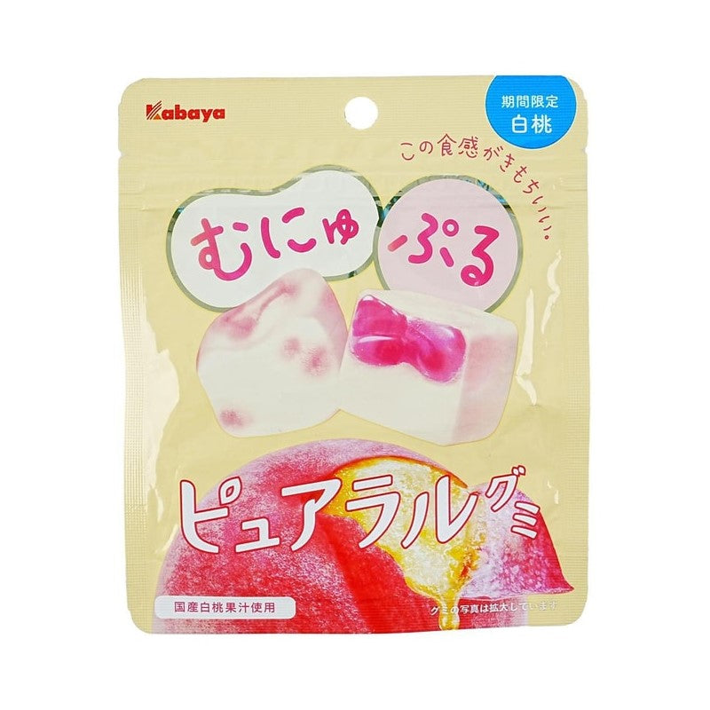 【自营】日本KABAYA卡巴也 新包装 夹心软糖 白桃味 58g 日本国产果汁夹心软糖