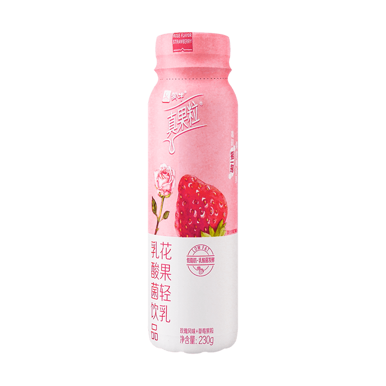 【自营】中国MENGNIU蒙牛 真果粒 花果轻乳 玫瑰草莓味 230g 乳酸菌牛奶饮品低脂肪