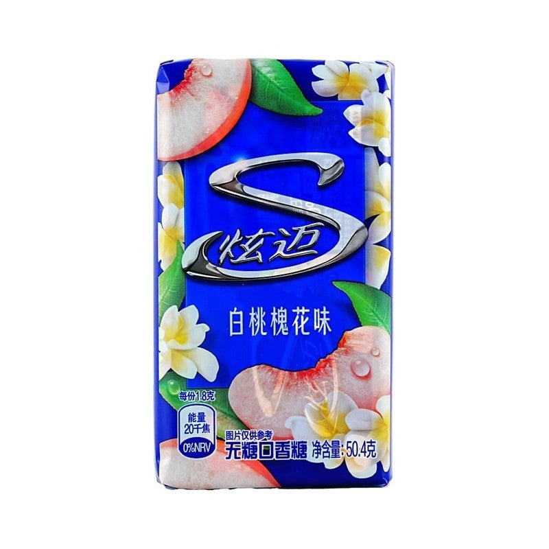【自营】中国Stride炫迈 白桃槐花味 28片 无糖口香糖 口气清新接吻清嘴含片清凉糖果零食