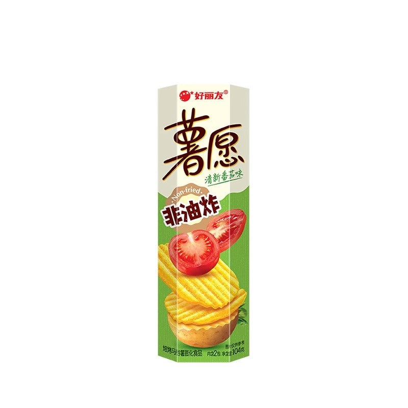 【自营】韩国ORION好丽友 薯愿 非油炸薯片 清新番茄味 104g 休闲零食膨化食品