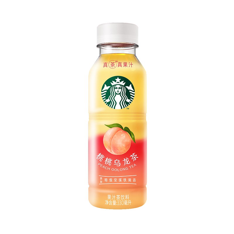 【自营】日本STARBUCKS星巴克 大陆版 星茶饮 桃桃乌龙茶饮料 330ml 果汁茶饮料