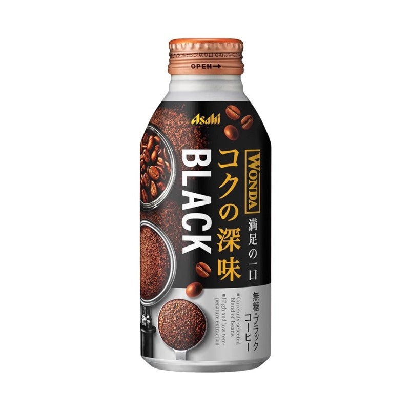 【自营】日本ASAHI朝日 旺达咖啡饮料 朝日极系列 无糖黑咖啡 400g 办公学习提神醒脑