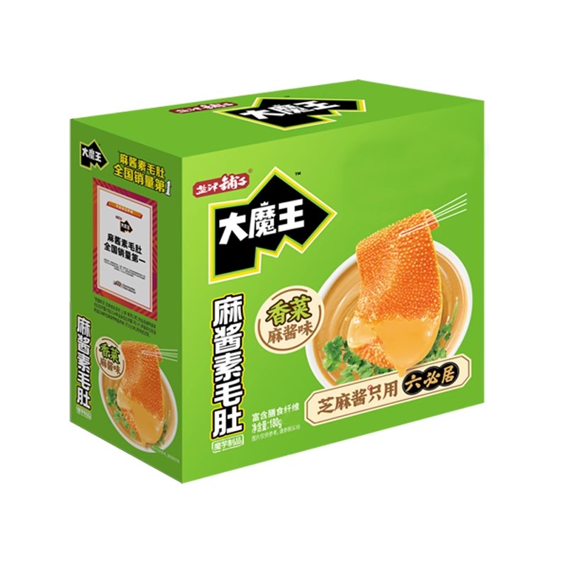 【自营】中国盐津铺子 大魔王麻酱素爆肚 香菜麻酱味 210g 魔芋小零食特色小吃休闲食品