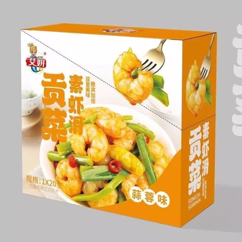 【自营】中国艾妍 贡菜素虾球 蒜香味 300g 休闲零食 解馋零食 特色小吃
