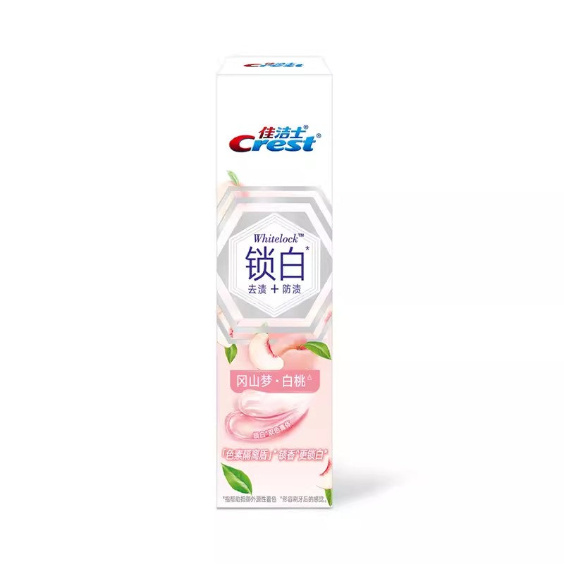【自营】中国Crest佳洁士 双色锁白牙膏 冈山梦白桃 120g 清新口气护理牙龈亮白去渍祛黄