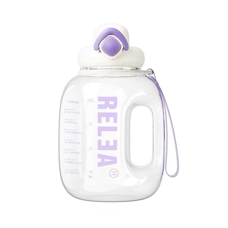 【自营】中国物生物 吨吨桶吸管杯子 紫去东来 1000ml 大容量水杯运动水壶夏季健身吨桶耐高温顿顿桶吸管太空杯子