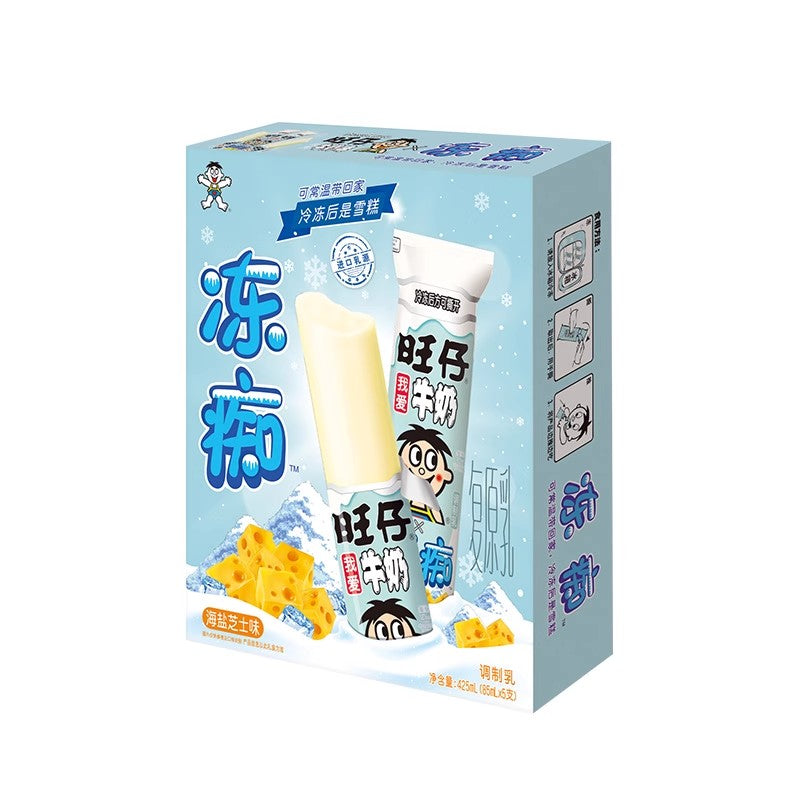 【自营】中国旺旺 冻痴调制乳 海盐芝士味 85ml*5支 儿童棒棒冰果冻吸吸冰