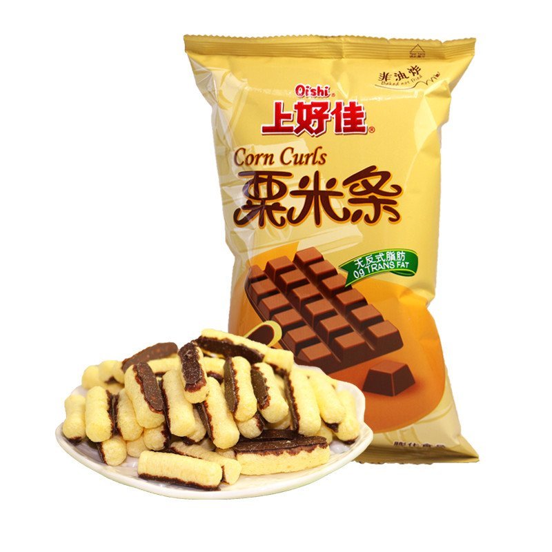 【自营】中国OISHI上好佳 粟米条 朱古力口味 60g 膨化食品 办公室休闲小零食