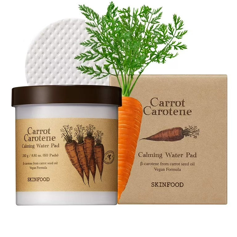 【自营】韩国SKINFOOD思亲肤 胡萝卜保湿镇定祛红棉片懒人湿敷面膜 60片 250g 熬夜急救 敏肌修护