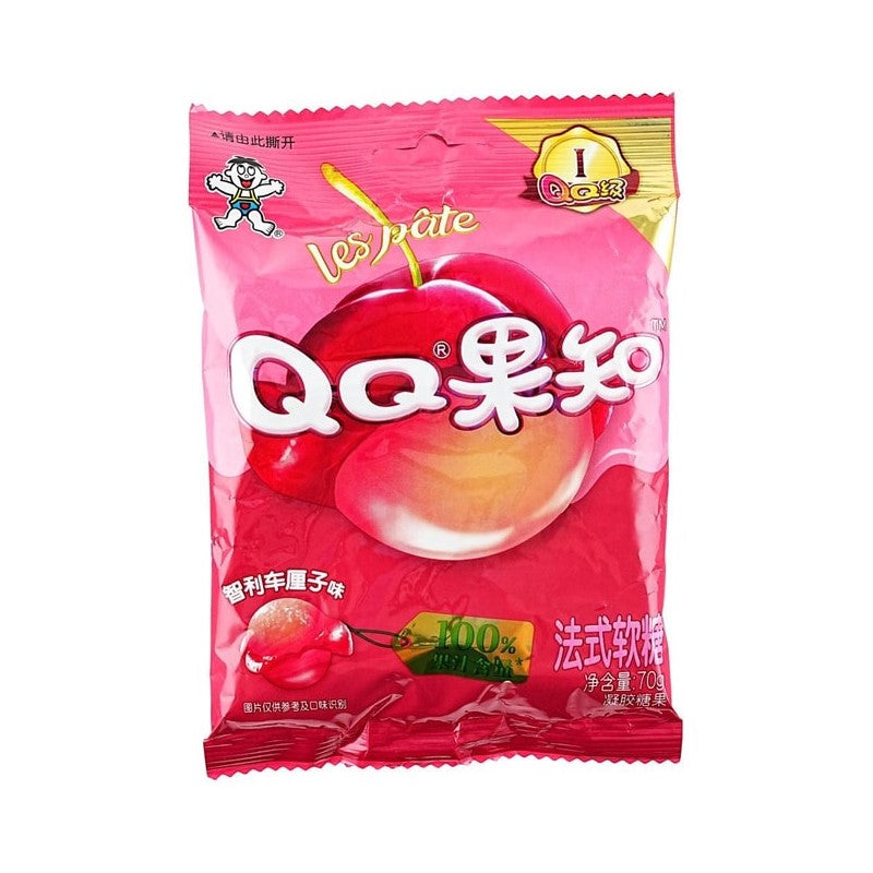 【自营】中国旺旺 QQ果知法式软糖 剥皮软糖 智利车厘子味 70g 橡皮糖网红高颜值儿童小零食糖果小吃