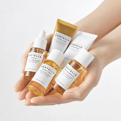 【自营】韩国SKIN1004 理肤天使 马达加斯加积雪草旅行套装 卸妆油30ml+洁面20ml+化妆水30ml+精华30ml+面霜30ml 基础护肤5件套 舒缓镇定 敏感肌超值装