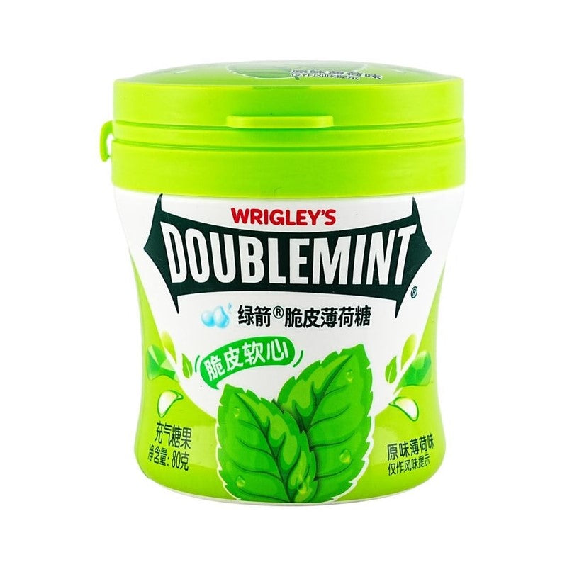 【自营】中国WRIGLEY’S DOUBLEMINT绿箭 脆皮软心薄荷糖 原味薄荷味 80g 口气清新接吻清嘴含片清凉糖果零食