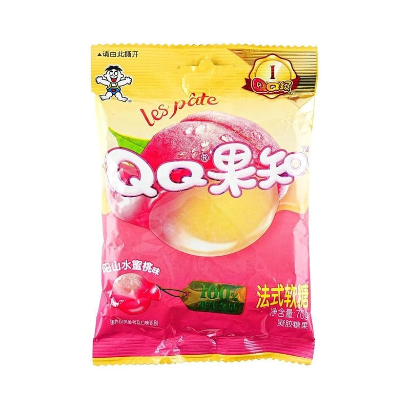 【自营】中国旺旺 QQ果知法式软糖 剥皮软糖 阳山水蜜桃味 70g 橡皮糖网红高颜值儿童小零食糖果小吃