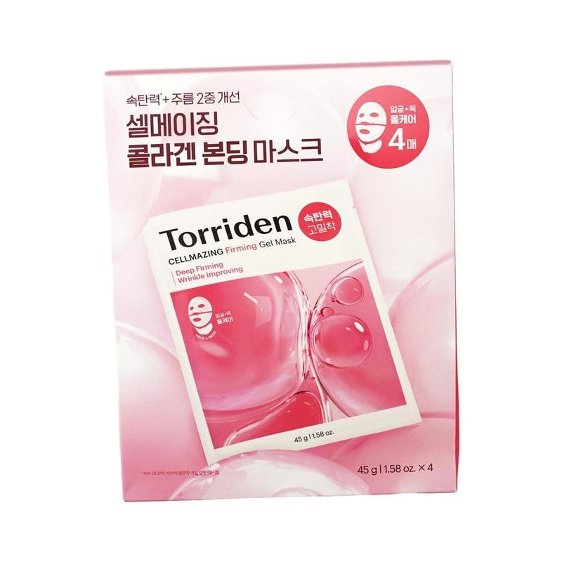 【自营】韩国TORRIDEN桃瑞丹 粉色胶原蛋白紧致凝胶面膜 面部&颈部全方位面膜贴 45g*4片 延缓衰老 紧致弹力抗皱