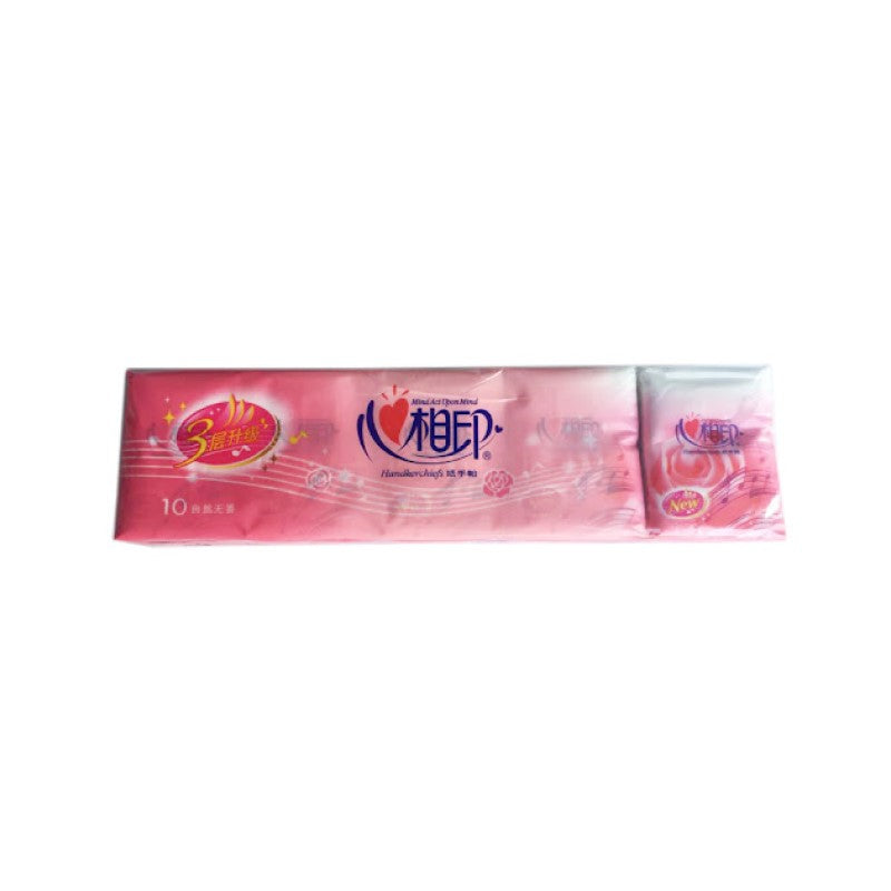 【自营】中国心相印 玫瑰系列便携手帕纸餐巾纸 8张/包*10包 压花面巾纸餐巾纸随身便携包