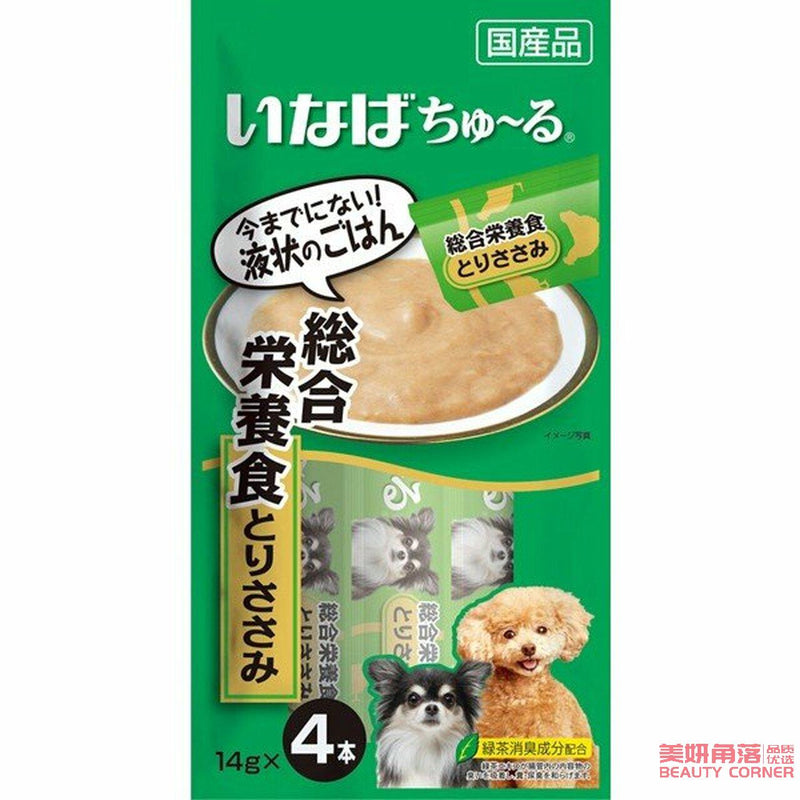 【自营】日本INABA伊纳宝 犬用狗零食 啾噜柔软肉酱 流质美味零食条 4条装 鸡肉混合口味 综合营养添加