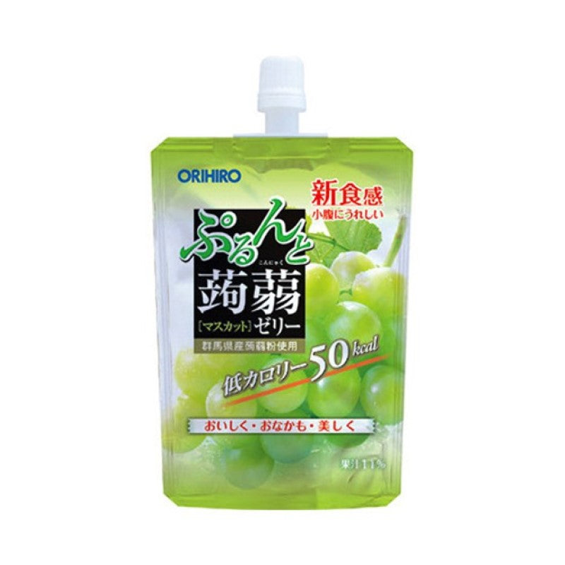 【自营】日本ORIHIRO立喜乐 低卡纤体蒟蒻果冻 130g 青提味
