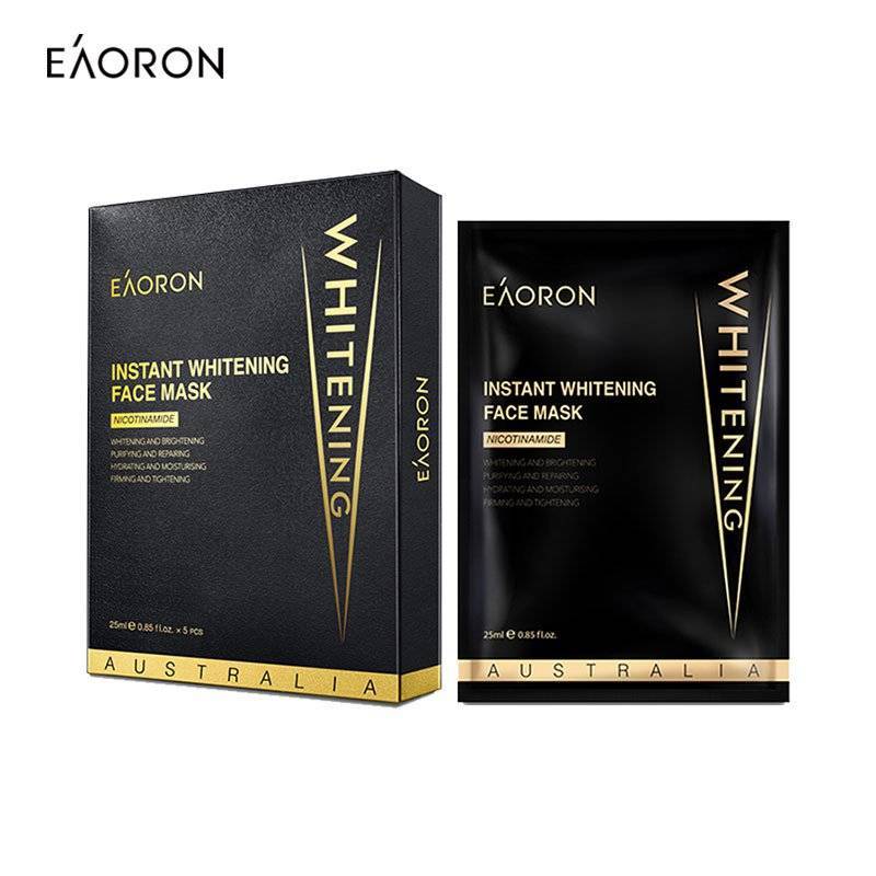 【自营】澳大利亚EAORON 水光针快速美白黑面膜 25ml×5片