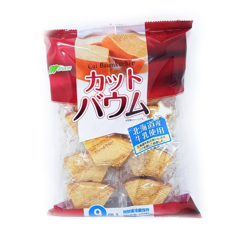 【自营】日本MARUKIN丸金 厚切北海道牛乳蛋糕 原味 9个装 年轮蛋糕独立包装小点心下午茶