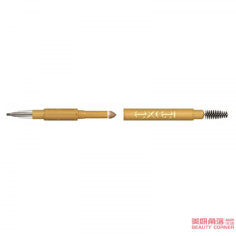 【自营】日本EXCEL 三合一极细拉线眉笔 PD05 碳灰棕 防水自然 初学者持久不脱色