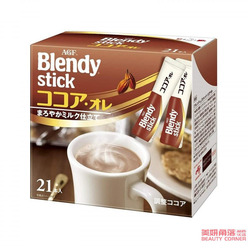 【自营】日本AGF BLENDY 三合一速溶 可可欧蕾可可拿铁咖啡 21条装