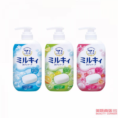 【自营】日本COW牛乳石鹼共进社 新版牛奶保湿浓密泡沫沐浴乳 玫瑰花香型 550ml