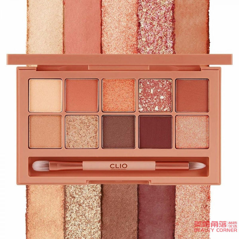 【自营】韩国CLUBCLIO珂莱欧 10色眼影盘 一盘装 4号色 Street Brick 街头砖红 INS超火亮片妆浪漫摩卡眼影盘