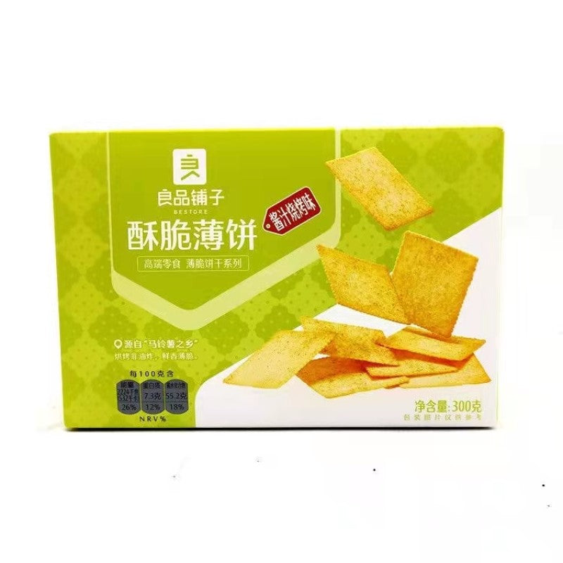 【自营】中国BESTORE良品铺子 酥脆薄饼饼干 300g 酱汁烧烤味